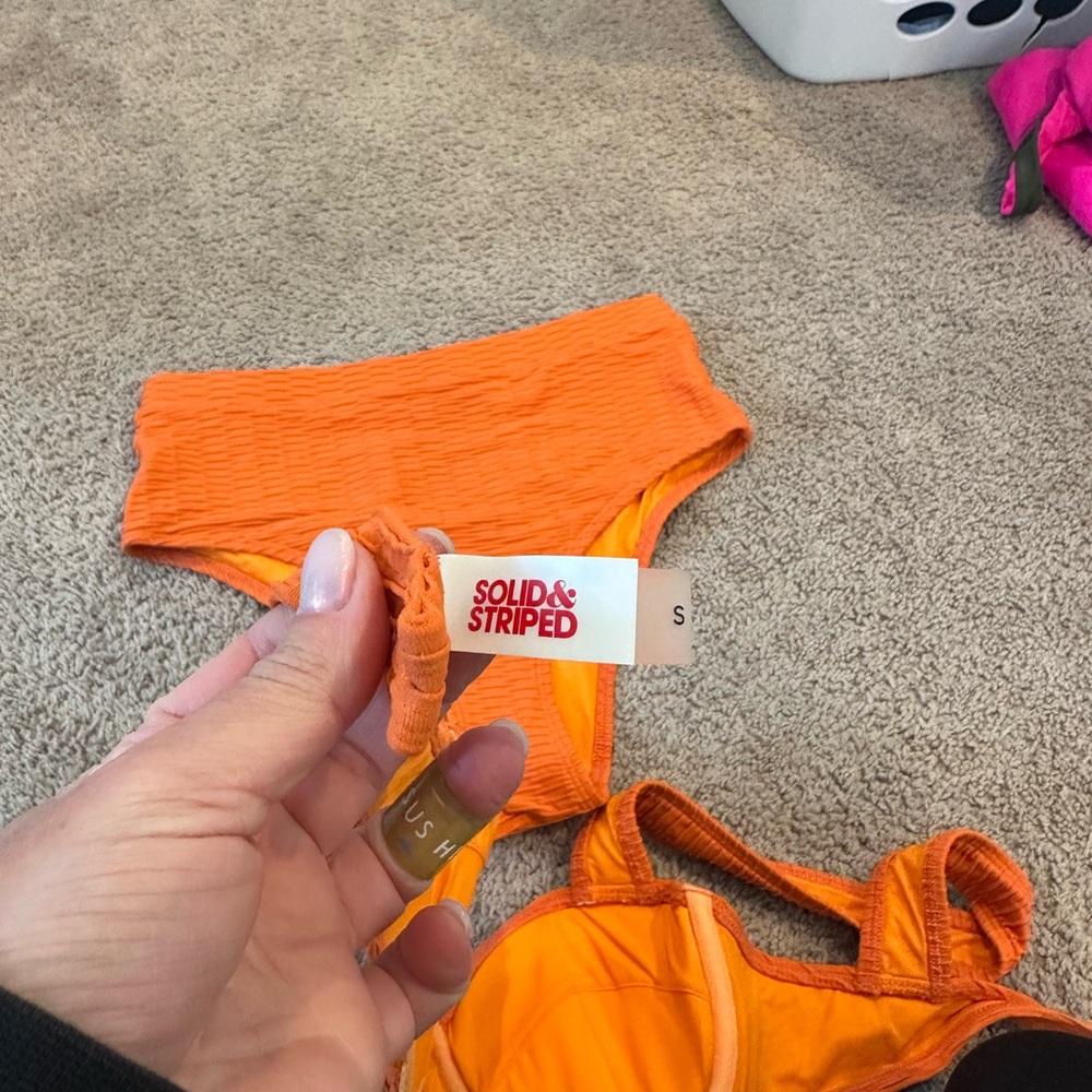 Solid & Striped Orange Bikini Set - image 4